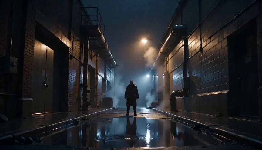 雨夜巷道能量特效
